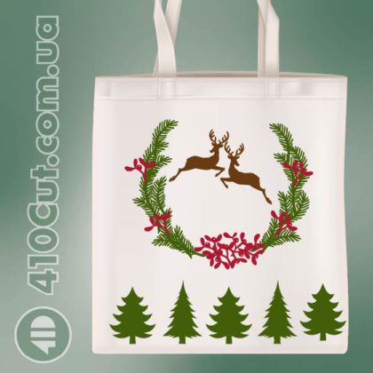 Вибійки штампи для текстилю олені ялинки зимові