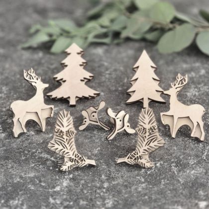 Вибійки штампи для текстилю оленіялинки зимові