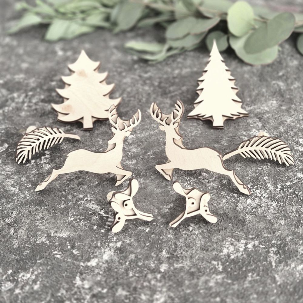 Вибійки штампи для текстилю олені ялинки зимові Вибійки штампи для текстилю олені ялинки зимові