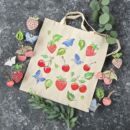 вибійки штампи полуниця, черешня, вручну набитий шопер