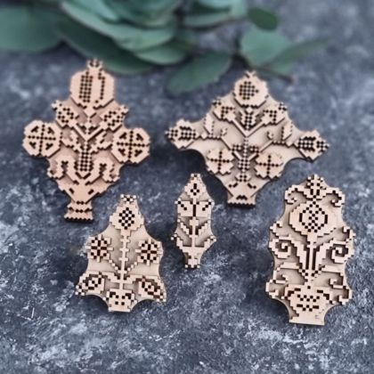 штамп для вибійки на тканині Деревце гранатове