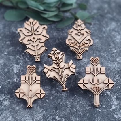 штамп для вибійки на тканині Деревце вишиване набір