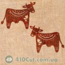 Дерев'яна вибійка штамп корівки етно