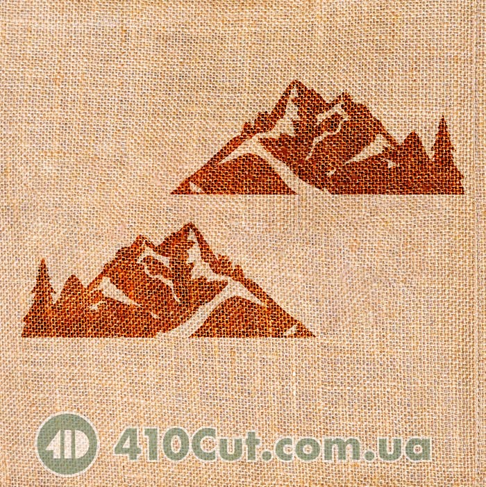 Дерев'яна вибійка штамп гори скелясті Дерев'яна вибійка штамп гори скелясті