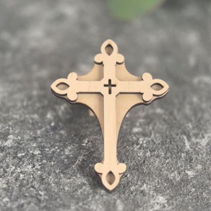 Штамп вибійка з фанери хрест католицький