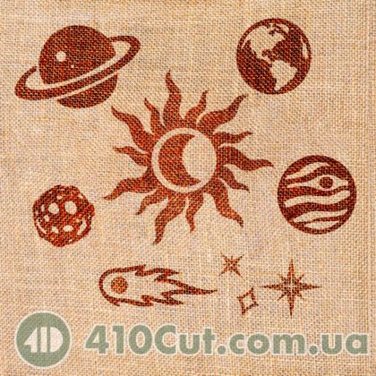 штампи для вибійки космос, з шопером та фарбами